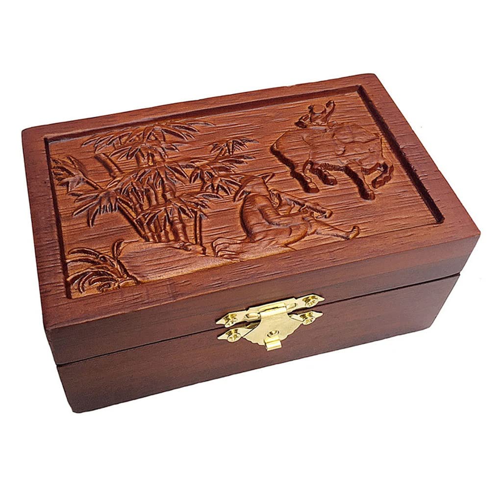Boîte à bijoux bois vintage en relief coffret cadeau de style fermier