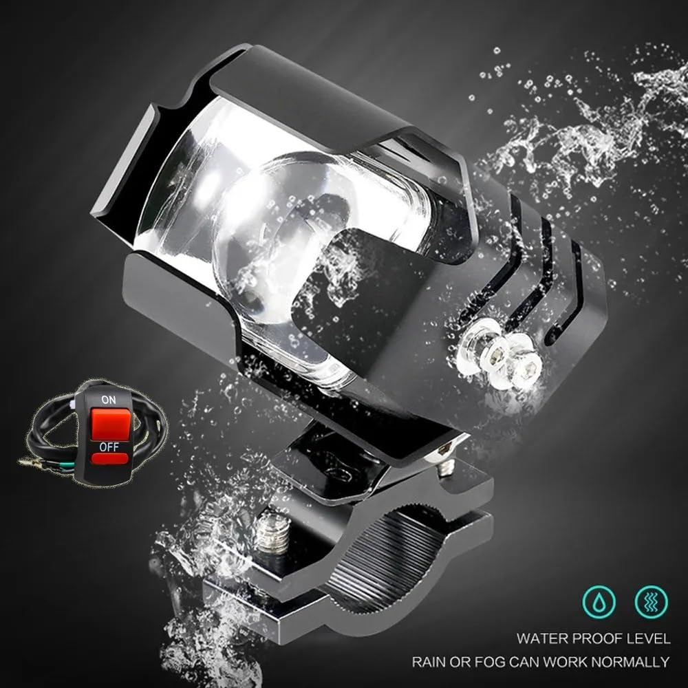 PochY Faros antiniebla Bombilla de faro LED para motocicleta, foco externo DRL, luz antiniebla auxiliar para motocicleta, bicicleta todoterreno 4X4 4WD ATV SUV UTV