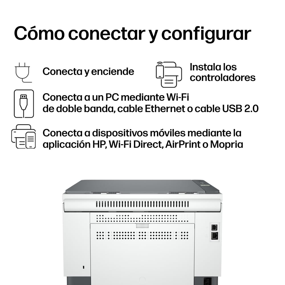 HP LaserJet M234dw Impresora Láser Multifunción Monocromo A4 Doble Cara Automática 29 ppm Wi-Fi Ethernet Blanca Gris