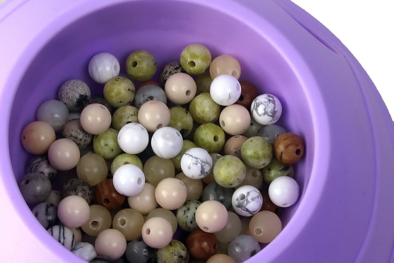 1200pcs 6mm Natural Round Stone Beads,Multiolor Crystal Energy Stone,Loose Gemstone Accessories Hole Size 1mm,DIY Smooth Beads Necklace Bracelet for Jewelry Making,(6MM-24Colors Materia-A) - Image 4