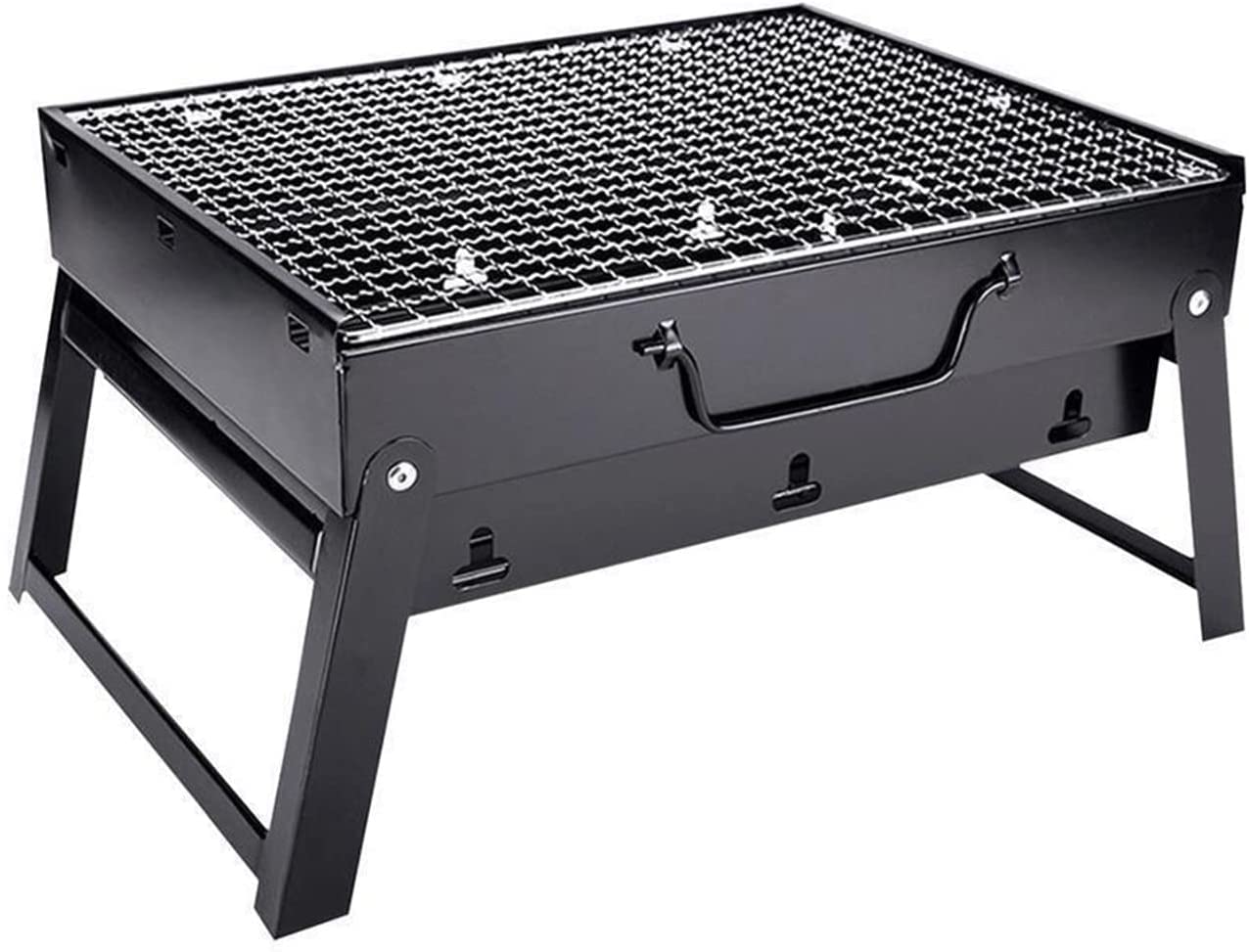 Griglia Da Campeggio Pieghevole DBREAKS - 55x30x18cm, Acciaio Al Carbonio | Per Barbecue All'Aperto - Foto 7