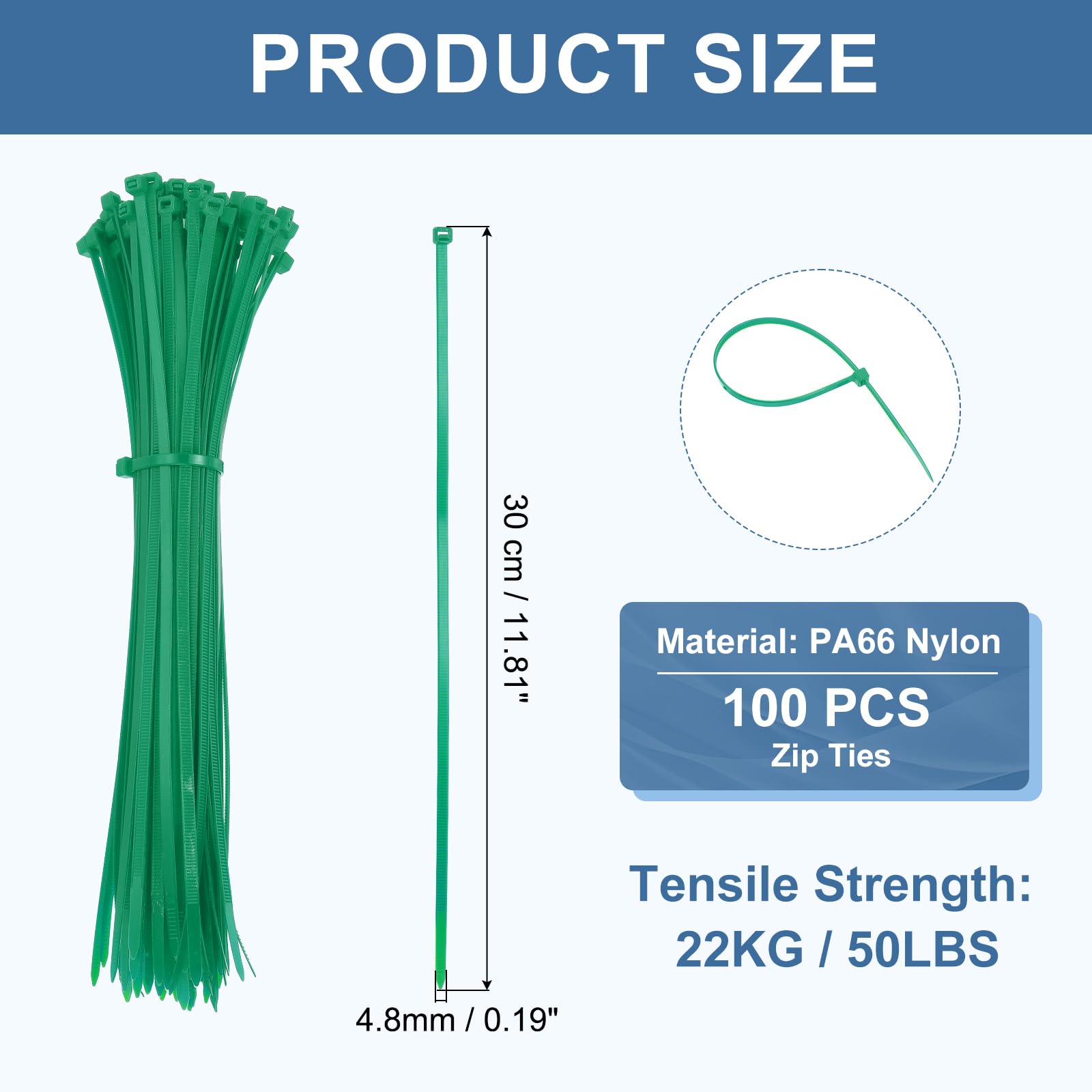 PATIKIL Cable Zip Ties 12 Inch - Image 2