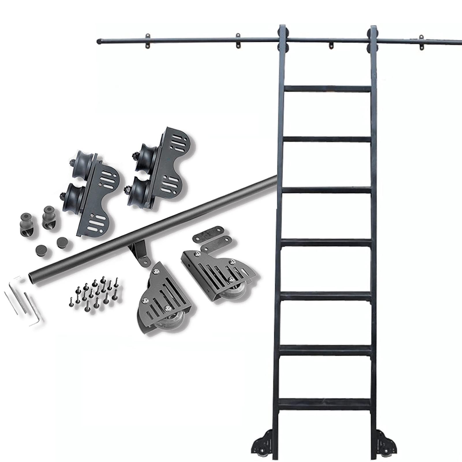 Kit de quincaillerie pour rail d'échelle mobile en acier robuste de 3,3 à 20 pieds