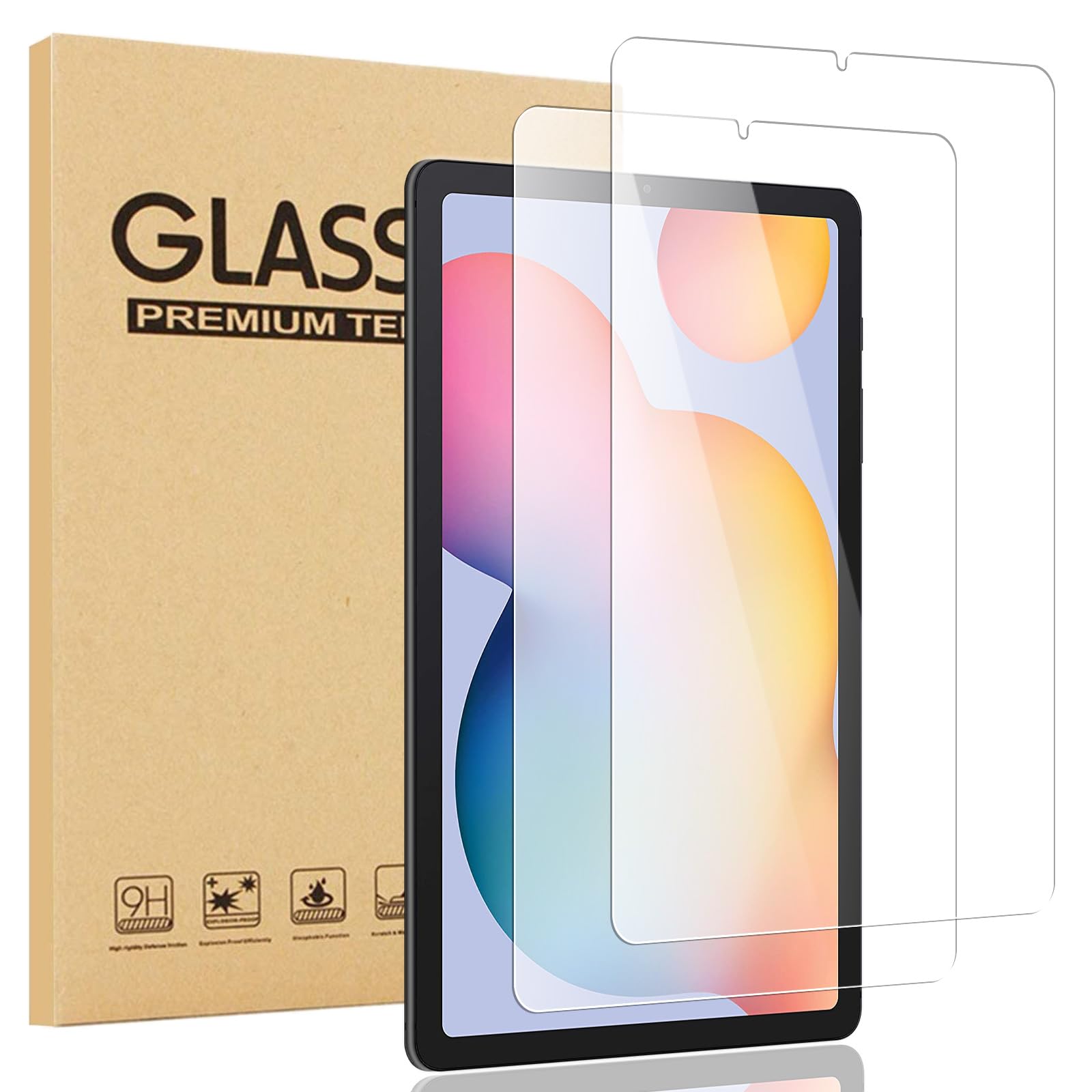 avakot 2 Pack Screen Protector for Samsung Galaxy Tab S6 Lite Tempered Glass 10.4 Inch 2022/2020 | Anti-Scratch Touch Sensitive Film Screen Protector for Galaxy Tab S6 Lite SM-P610/615
