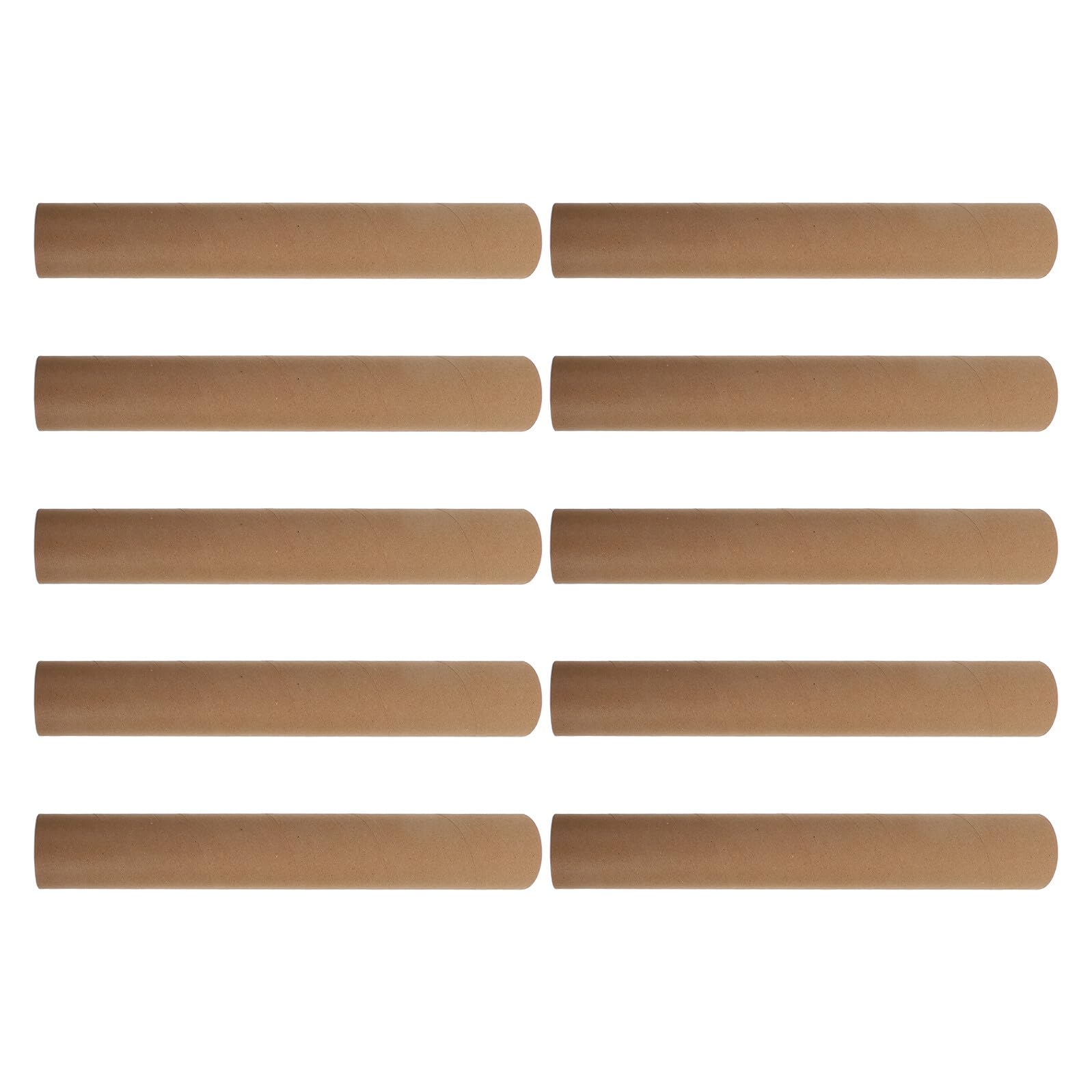 Lot de 10 Tubes à Affiches Ronds en Carton Kraft 50 MM Diamètre Intérieur 3 MM Épaisseur 40 CM Longueur avec Bouchons Tubes d'Expédition Résistants pour Œuvres d'Art Posters