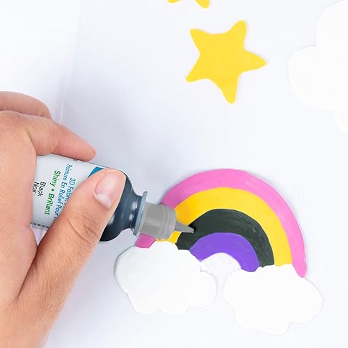 Miniatura 5 de Scribbles Pintura de tela 3D de 1 oz, color negro brillante