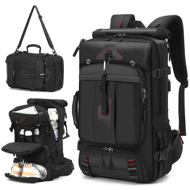 [TORIBIO] 登山リュック バックパック 70L 大容量 リュックサック ロールトップリュック 3WAY 靴収納 17インチPC トラベルバック リュックサック ビジネス 軽量 防水 キャンプ アウトドア 一泊用 防災 通勤/通学/旅行/ハイキング/サイクリング