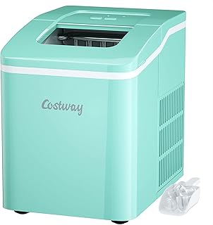 COSTWAY Countertop Ice Maker, 26Lbs/24H Portable Ice Machine with Self-Cleaning Function, Bullet Ice Cubes Ready in 8 Min...