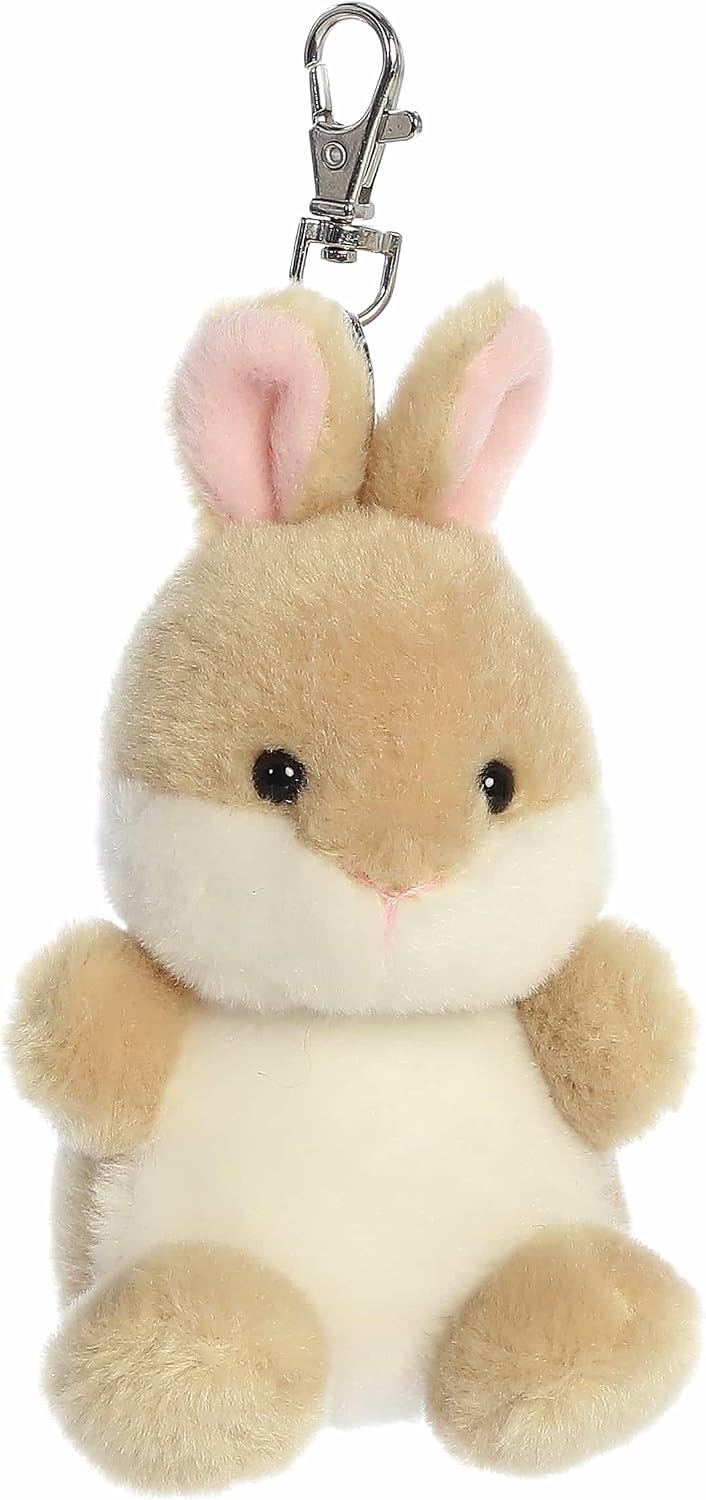 Aurora® Adorable Palm Pals™ Ella Bunny™ Clip-On- Fun Collectible Plush for Kids and Adult Collectors - Perfect for Backpacks and Birthday Gifts - Brown 4 Inches