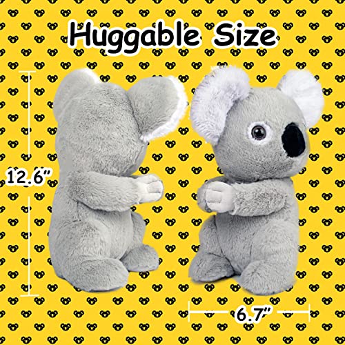 Weigedu Huggable Koala Bear Stuffed Animal, Furry Cuddly Ears Koala Bear Plush Toy For Boys Girls Babies Kids Birthday Bedtime Gifts, 12.6“ Gray #TOP4