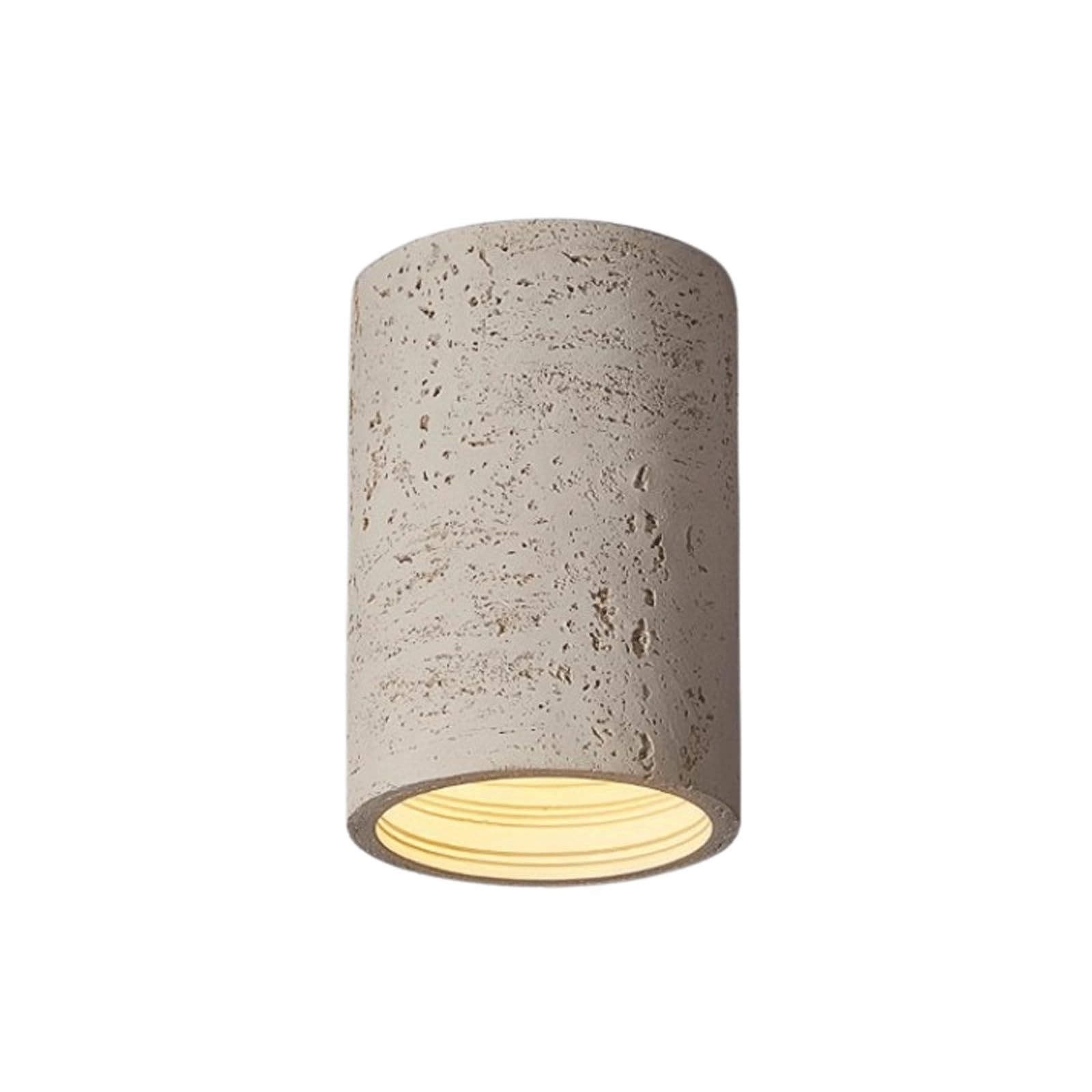 PLQWUJD Exquisite Chandelier Stone Ceiling Light Fixture Cylinder Flush Mount Lighting Imitation Cave Ceiling Lamp LED Chandelier Close to Ceiling Light 3000K(Beige,14x20cm)