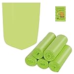Trash Bags Biodegradable,4-6 Gallon Trash bags Recycling & Degradable Garbage Bags Compostable Bags Strong Rubbish Bags Wastebasket Liners Bags for Kitchen Bathroom Office Car(100 Counts,Green)