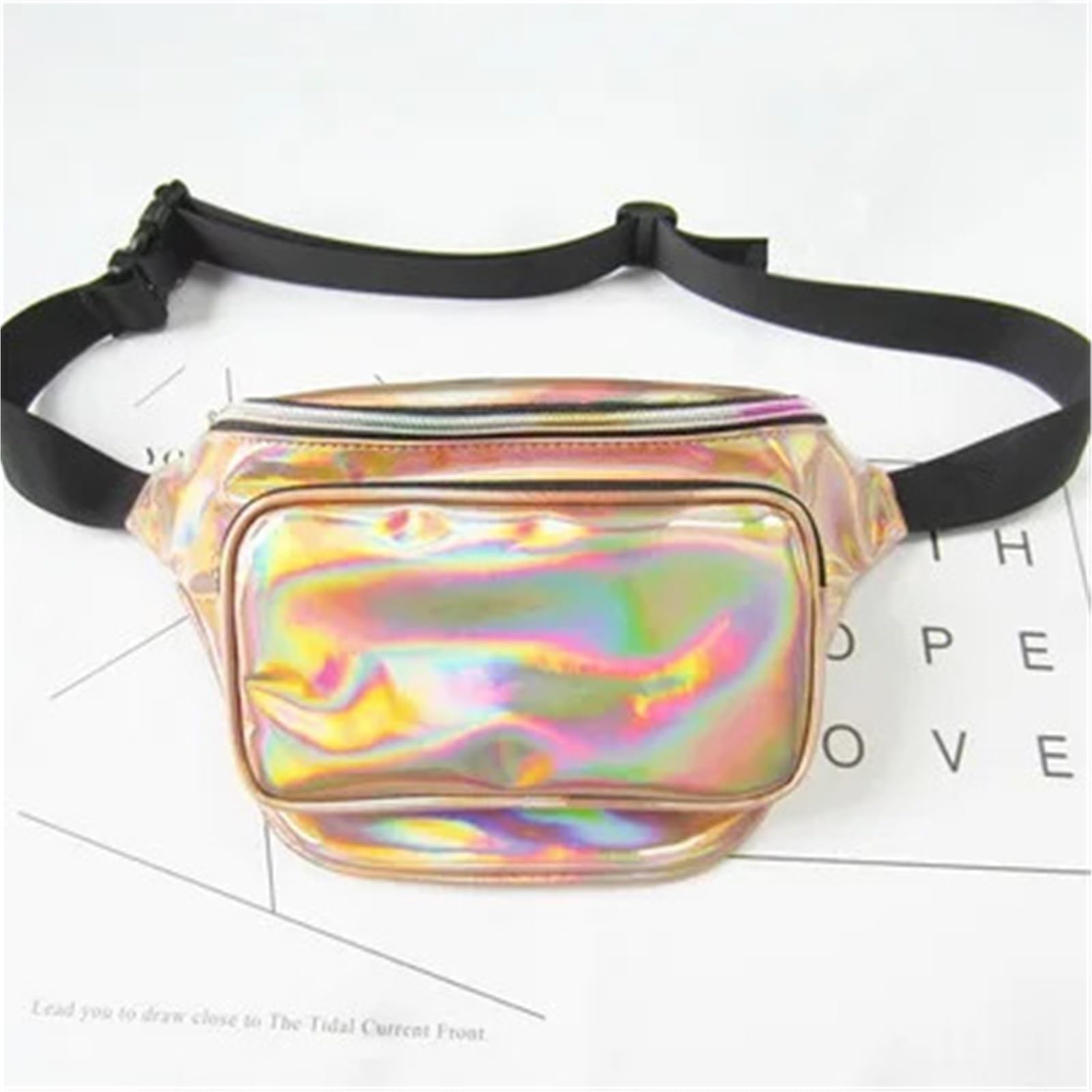 Bauchtasche Festival 20 Stück Oberschenkeltaschen Gürteltasche for Frauen PU-Laser-Hüfttasche holografische Beintasche Leder for Damengürtel(Gold)
