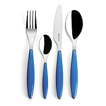Guzzini – Feeling, Set 24 Posate Colorate – Blu Mediterraneo, 15,8 x 7,5 x h25,5 cm – 23000076