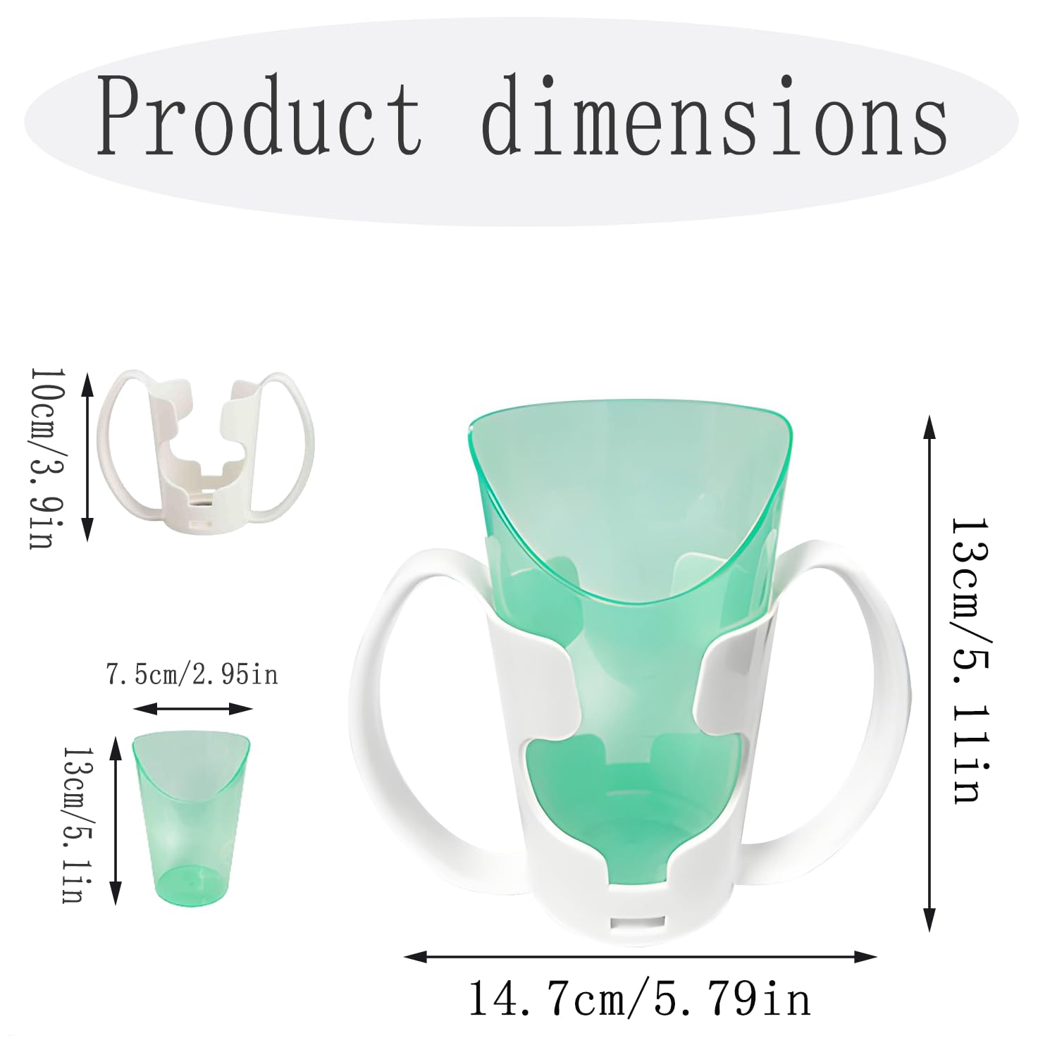 Vaso de Cuidados, Vaso Auxiliar de Cuidados, Taza con Soporte Para Postoperatorio, Adecuado Para la Rehabilitación y El Reposo, Así Como Para Personas Con Discapacidad y De Edad Avanzada
