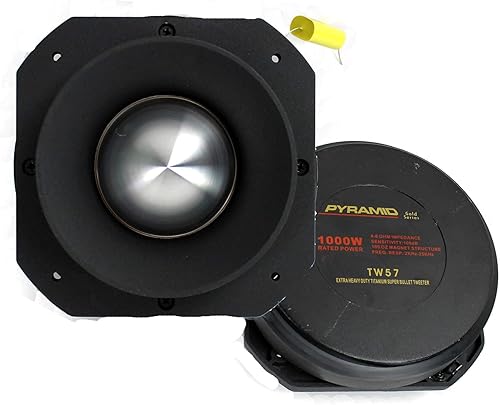 Pyramid 2 PRO TW57 3" 2000W Dome Bullet Car Super Titanium Audio Tweeters