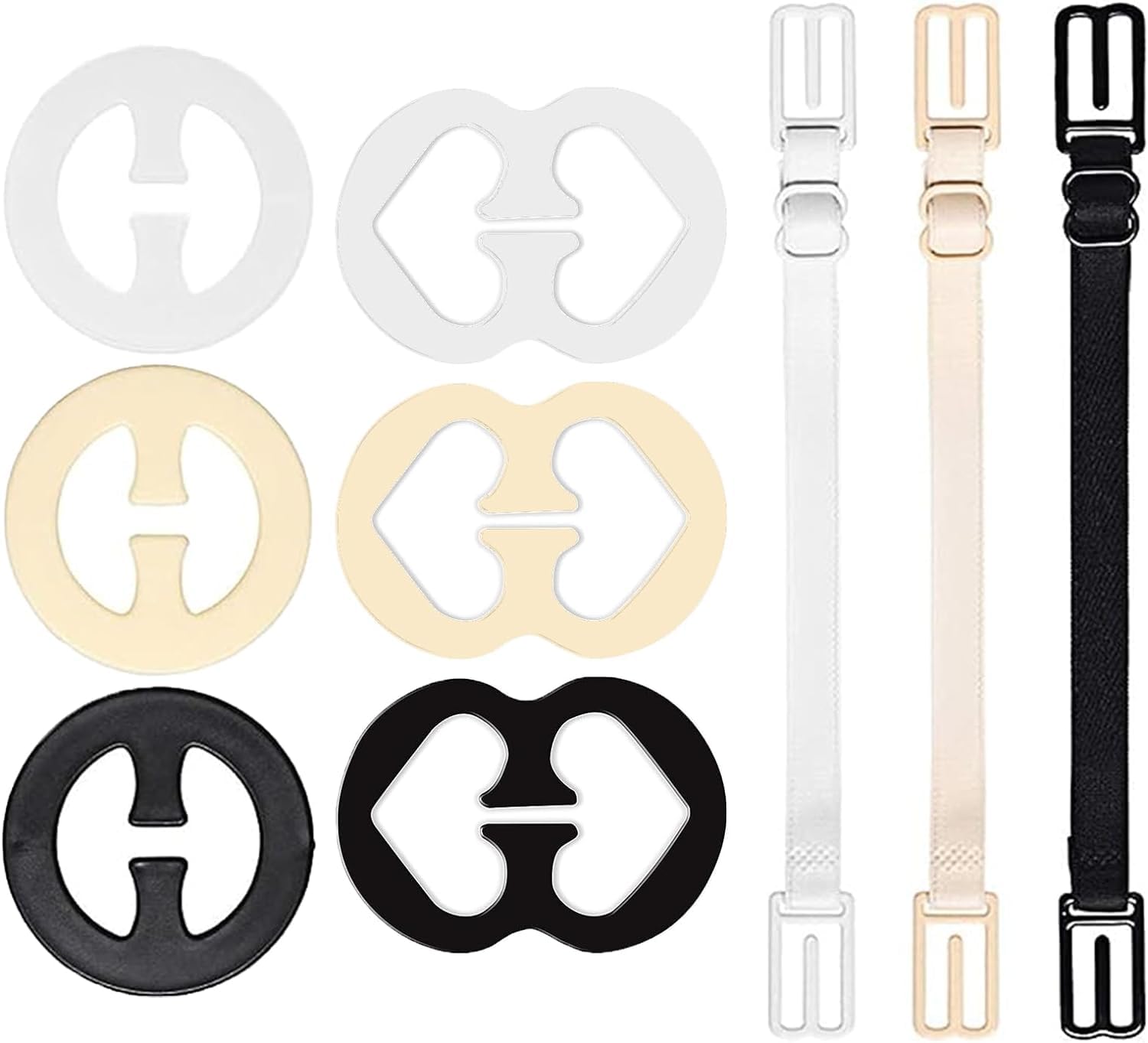 9PCS Adjustable Anti-Slip Bra Strap Clips for Back, Bra Strap Holders Bra Connector Clip for Cleavage Control and Shoulder Comfort Enhancers, Non Slip Bra Accessory for Women and Girls