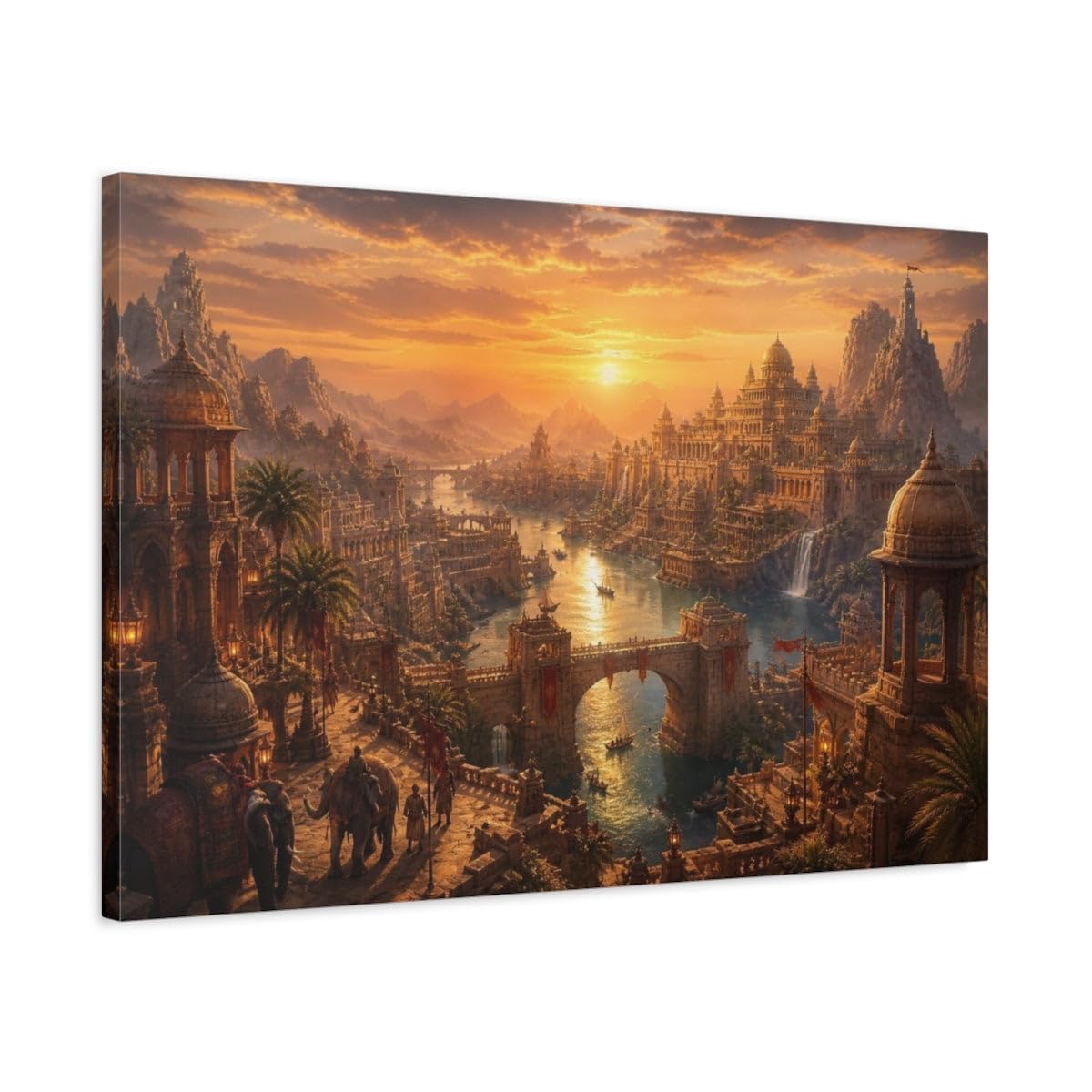 Cinematic Desert Empire Canvas Print – Living Room, Above Fireplace 30×20 inch (75×50 cm) - Horizontal / 1.25 inch (3 cm)