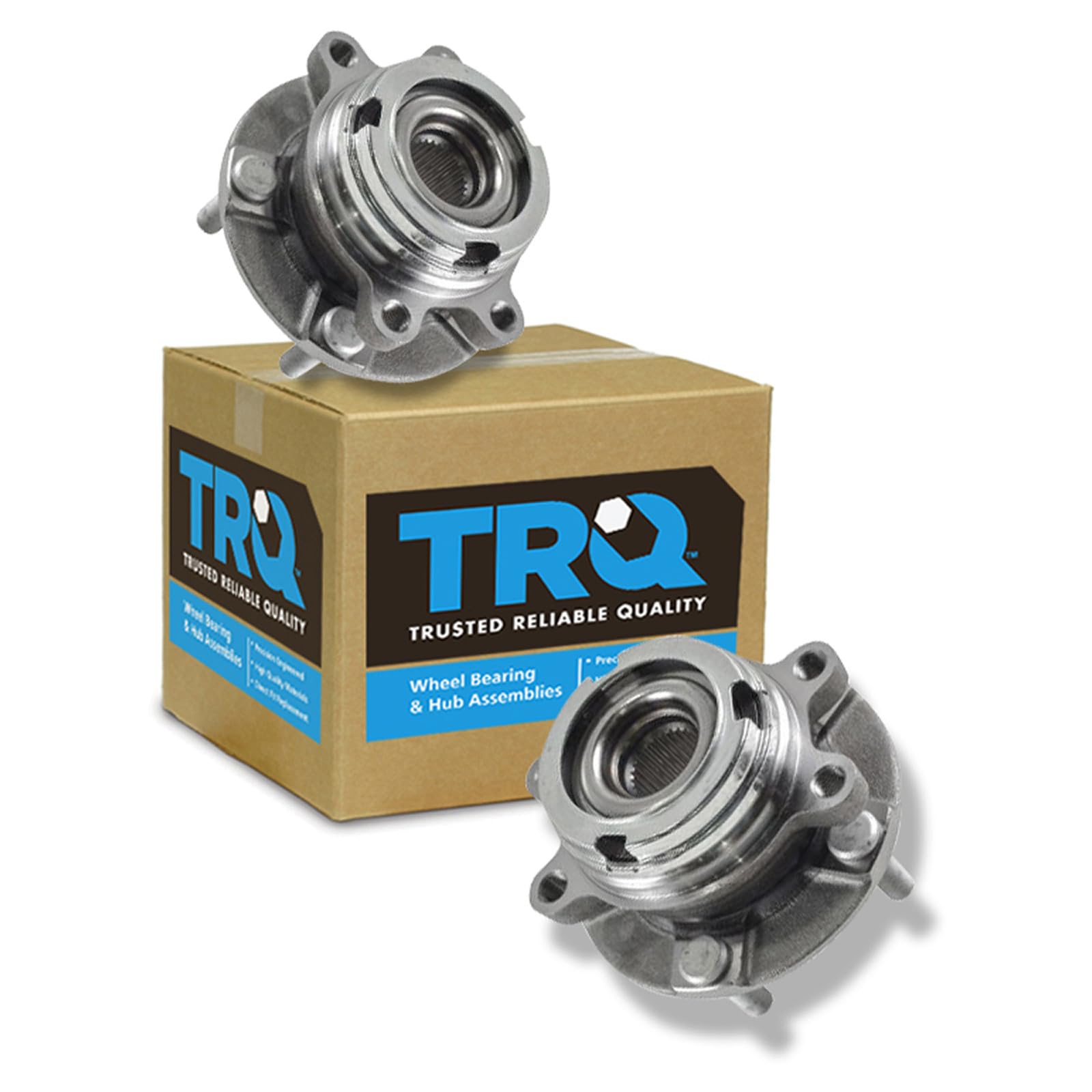 TRQ Front Left and Right Wheel Bearing and Hub Assembly Set 2 Piece
