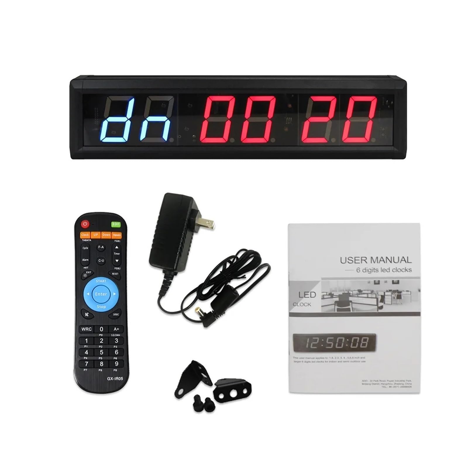 Temporizador de pared for gimnasio con intervalos control remoto for el hogar MODELO RB2B-2.3R, placa metal 1 pieza, 1-2,3 pulgadas Altamente Eficiente(RB2G-2.3R-App)