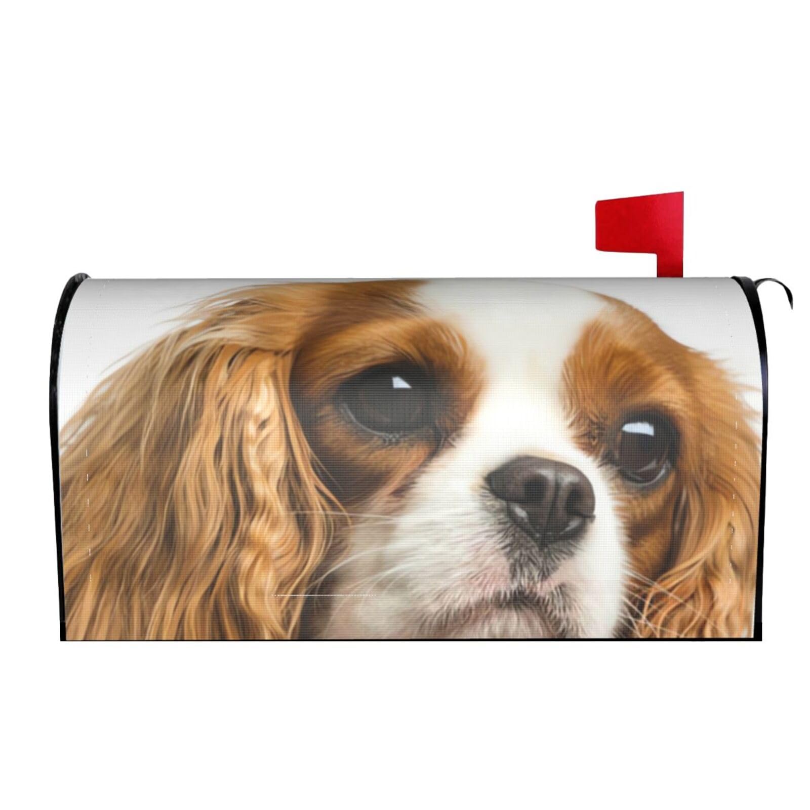 Xsovgoi Cavalier King Charles Spaniel Dog Magnetic Mailbox Cover Standard Size Post Box for Outdoor Garden Yard Home Decor 21x18 in