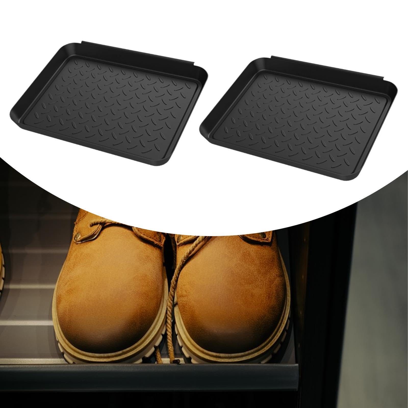 2 bandejas para Botas, protección para el Suelo, Bandeja para macetas, Alfombrillas para Botas de Garaje para Barro.