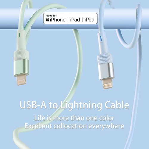 Miniatura 4 de Cable USB A a Lightning: 6 pies, paquete de 3 cables de carga rápida TPE para iPhone 14 Pro Max/13 Pro Max/12Pro/11 Pro Max/XS/XR/8/7/6S Plus iPad