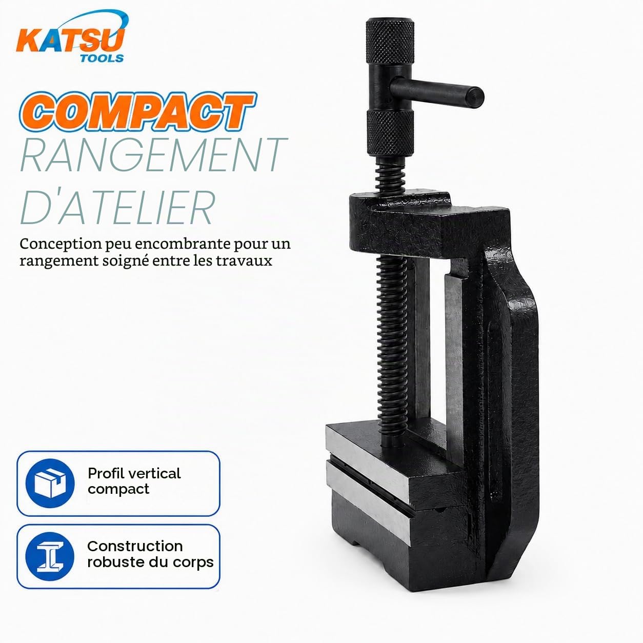 KATSU Étau pour Perceuse à Colonne 5" 125mm Précision professionnelle Type Allemand Pilier Banc Perceuse Étau pour Atelier Fraiseuse Machines 4022765