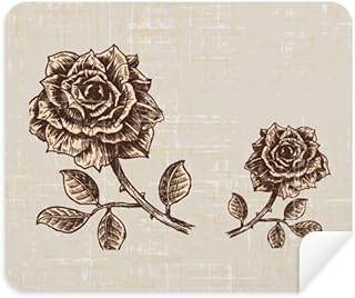 Gafas de limpieza para limpiar la pantalla, diseño de flores, color marrón rosa, 2 piezas de tela de ante