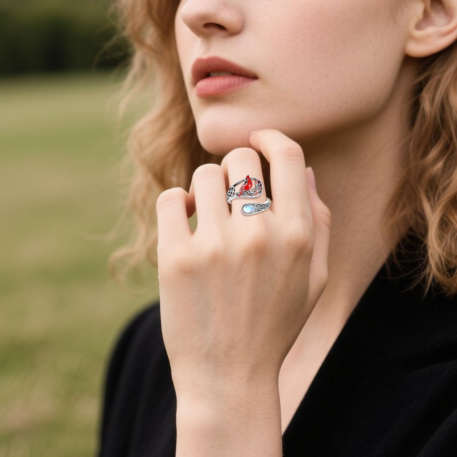 Vadmans Tier Löffel Ring Sterling Silber Verstellbar Ring Schmuck Geschenke