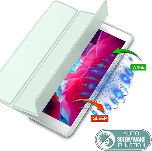 Miniatura 214 de iMieet Funda para iPad 9.7 (modelo 2018/2017, 6ª/5ª generación), funda inteligente con portalápices y parte trasera de silicona suave de piel