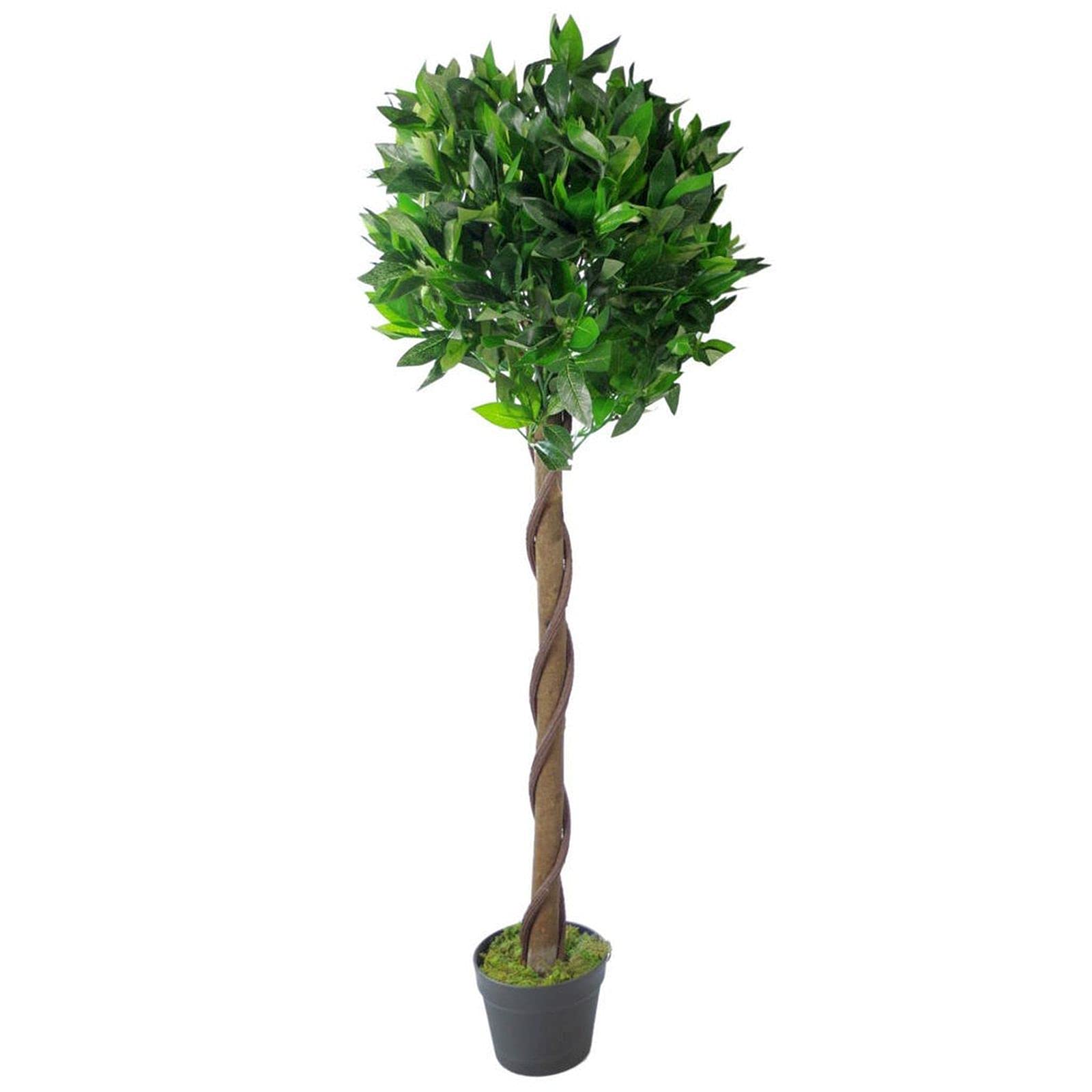 Leaf Design UK - Árbol de Laurel Artificial Realista, Bola topiaria, Giro Verde, 120 cm, AZ-Bay