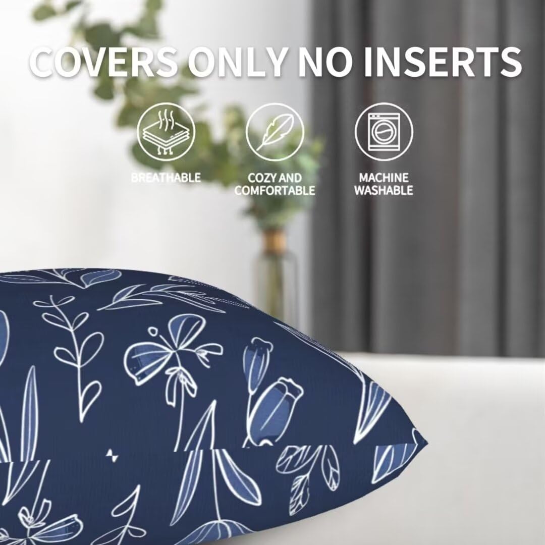 Juego De 4 Cojines Exterior 100x100 Cm Azul Rayas – Lino Impermeable, Reversible, Para Jardín O Terraza