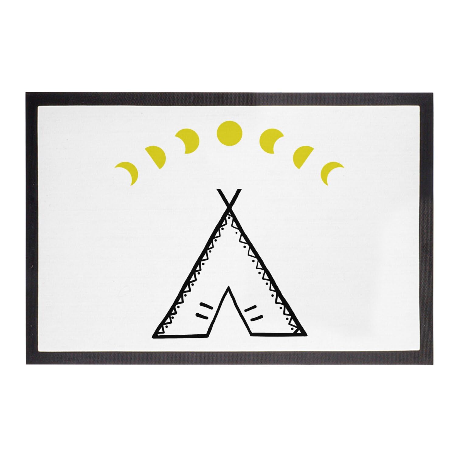 Paillasson tipi lune aventure indien Amérique 75x50cm grand tapis entrée