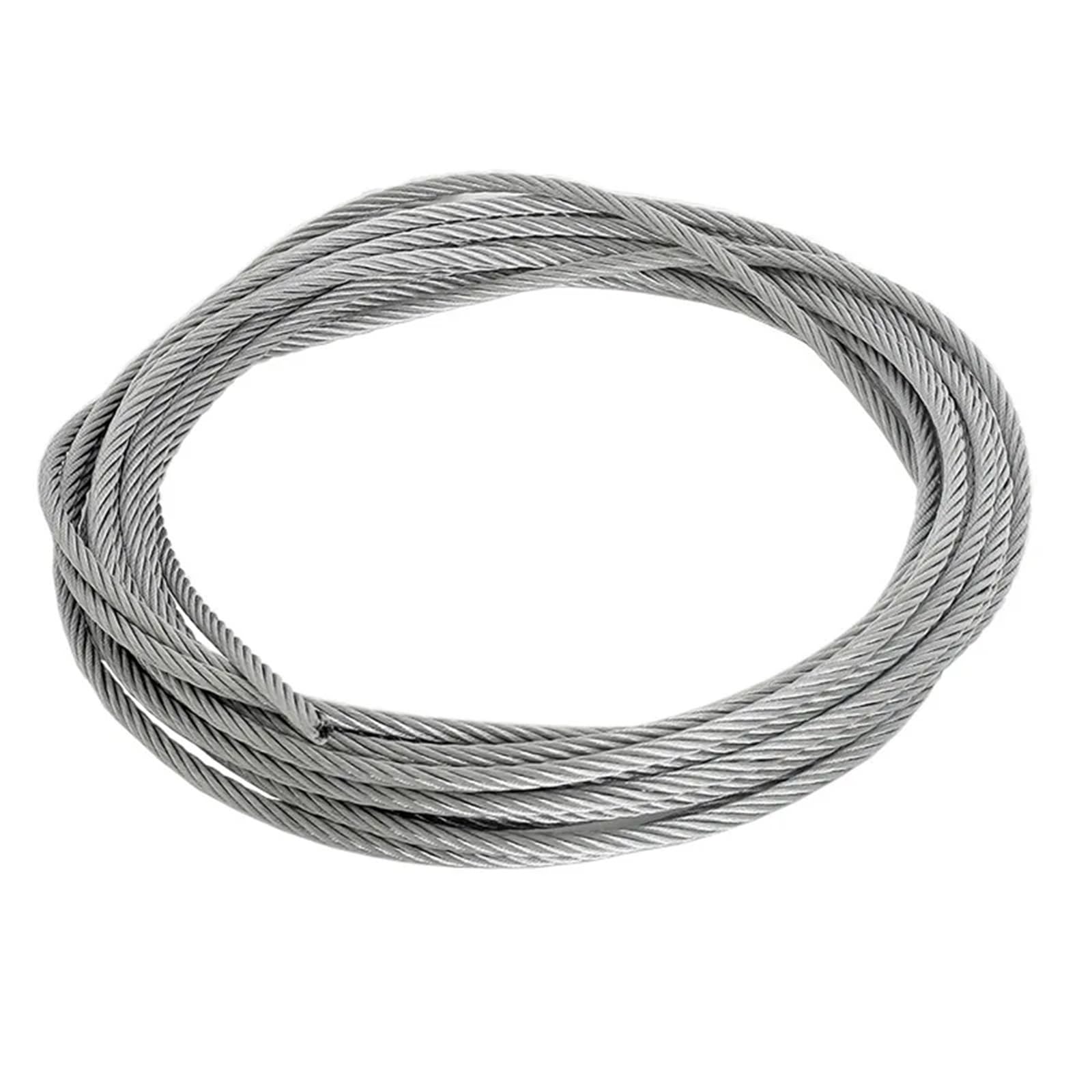 Cavo Acciaio Cavo in acciaio rivestito in PVC, diametro 0,3 mm,5, 1,2, stendibiancheria, inossidabile antiruggine(2 Meter,Diameter 8mm)
