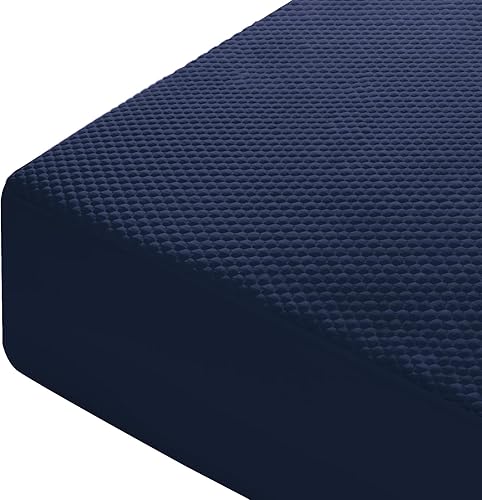 Miniatura 8 de OhGeni Protector de colchón 100% impermeable, almohadilla para colchón tamaño Queen, color azul marino, se adapta a colchones de 6 a 20 pulgadas con