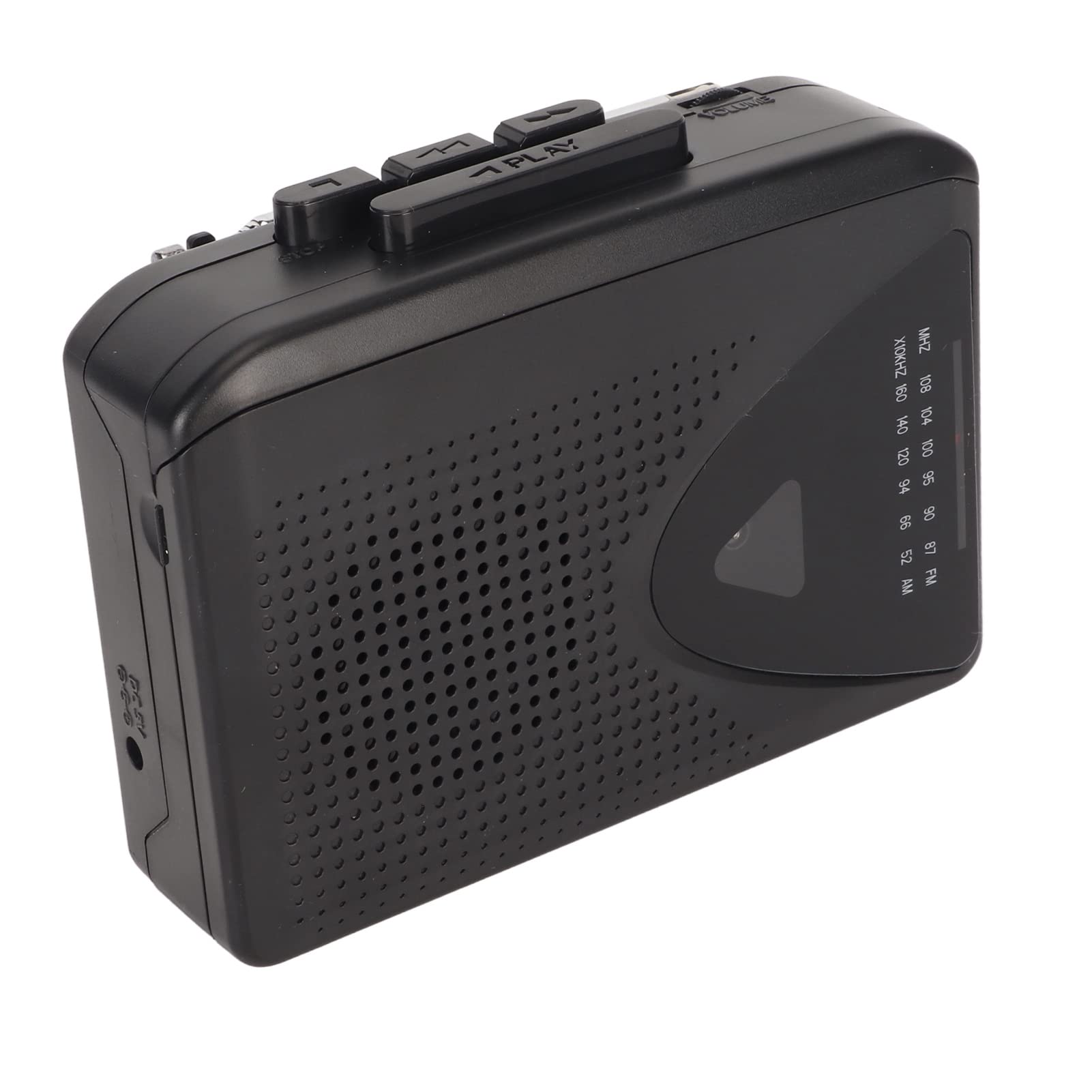 Tragbarer Kassettenspieler, Retro-FM-AM-Radio-Walkman mit Lautsprecher und Kopfhöreranschluss, Kassetten-zu-MP3-Konverter, Kassettenrekorder für Reisen, Sport (Schwarz)