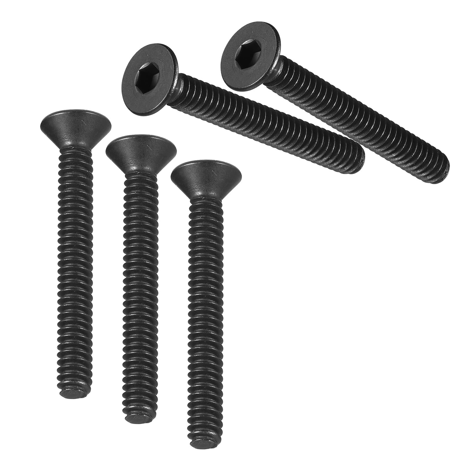 MACHSWON #10-24 x 1-1/2" Flat Head Socket Cap Screws 10.9 Grade Carbon Steel Countersunk Head Allen Head Bolts Fully Threaded Black Oxide Fasteners 20Pcs — image 1