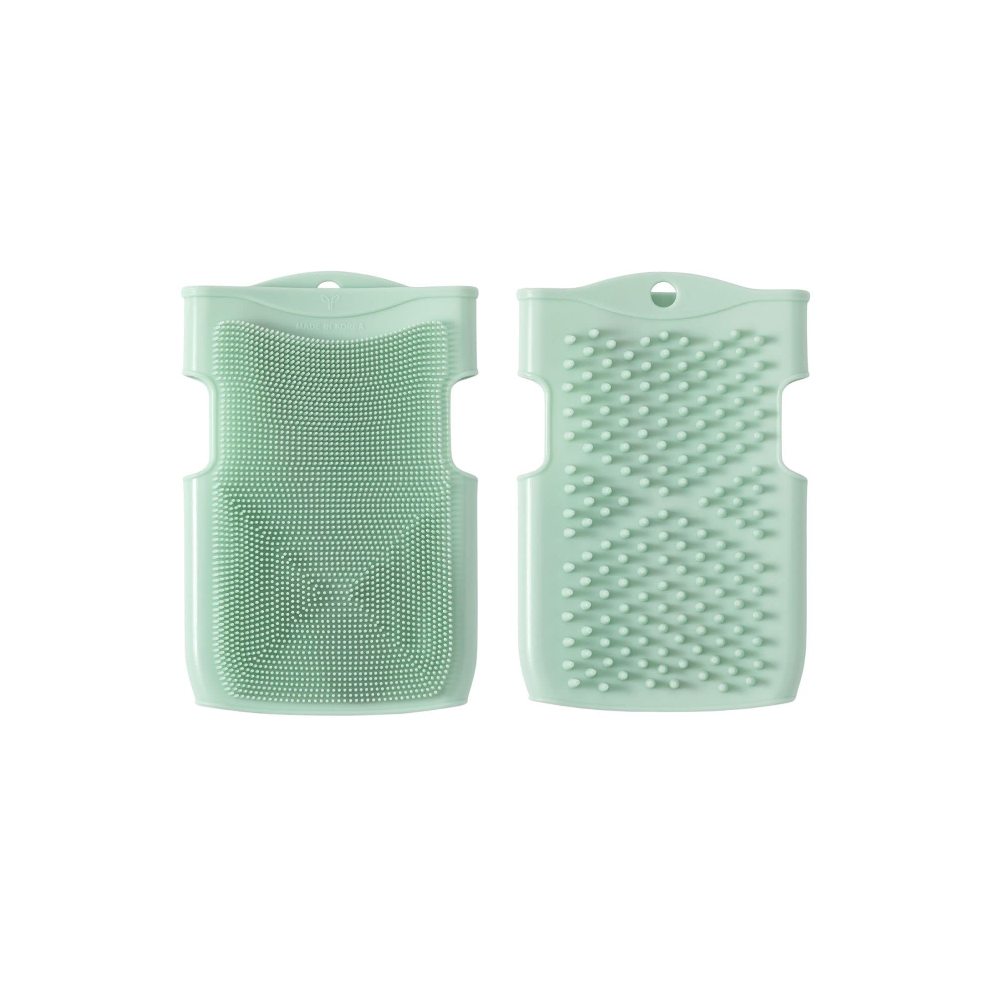 InnobabyDouble Sided Silicone Massage Mitt Bath Scrubber Shower Brush & Scalp Massager/Mint