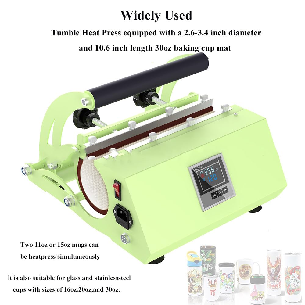 Prensa Térmica Para Vasos,Prensa Térmica Automática Para Tazas De 110V,Para Tazas Rectas De Sublimación De 11 A 30Oz,Prensa De Transferencia Térmica Con Temperatura Y Temporizador