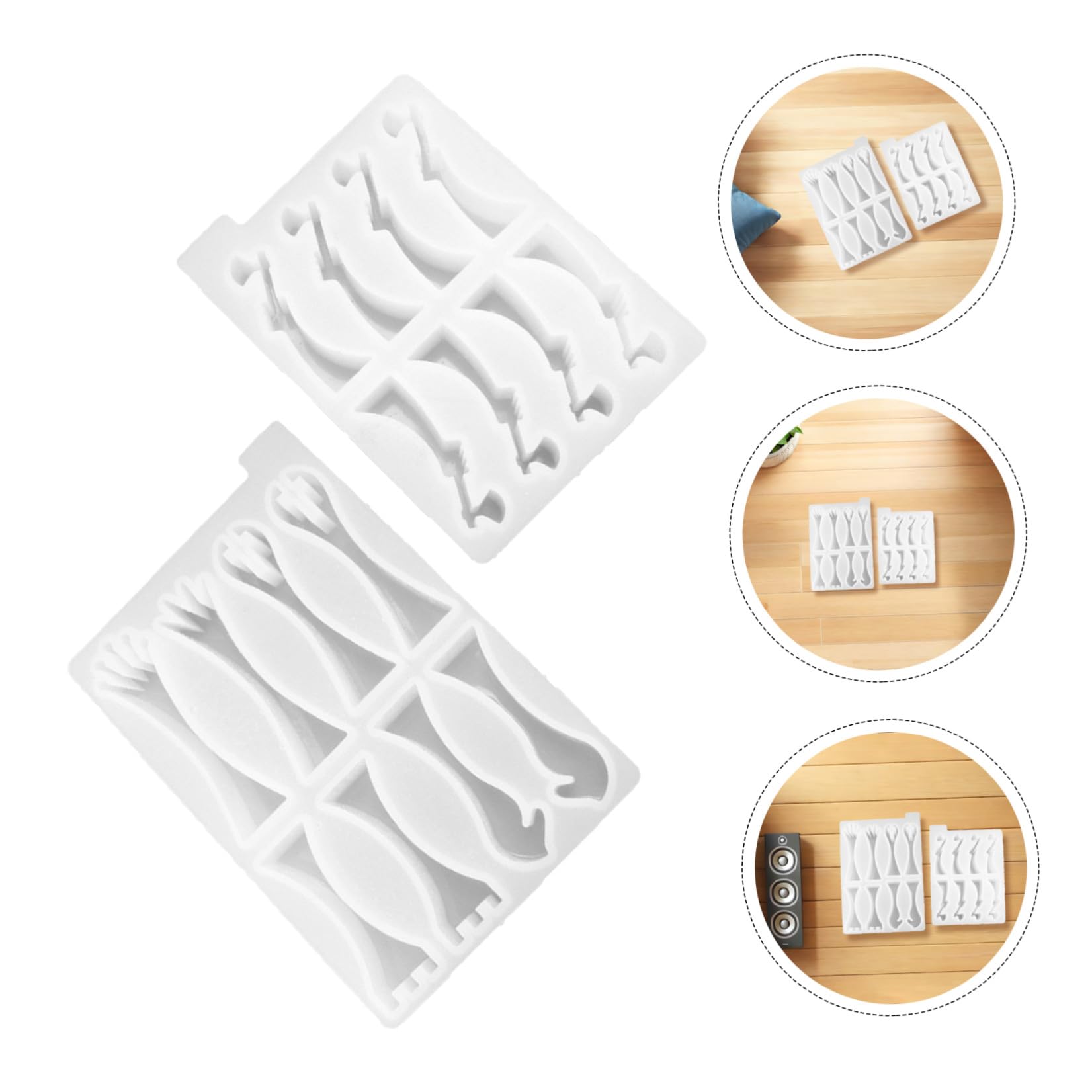 Healvian 2 Piezas Molde de Silicona para Piezas de Ajedrez DIY Fácil Desmoldeo y Flexible, Bandeja de Color Claro para Fundición de Resina Epoxi para Manualidades Infantiles