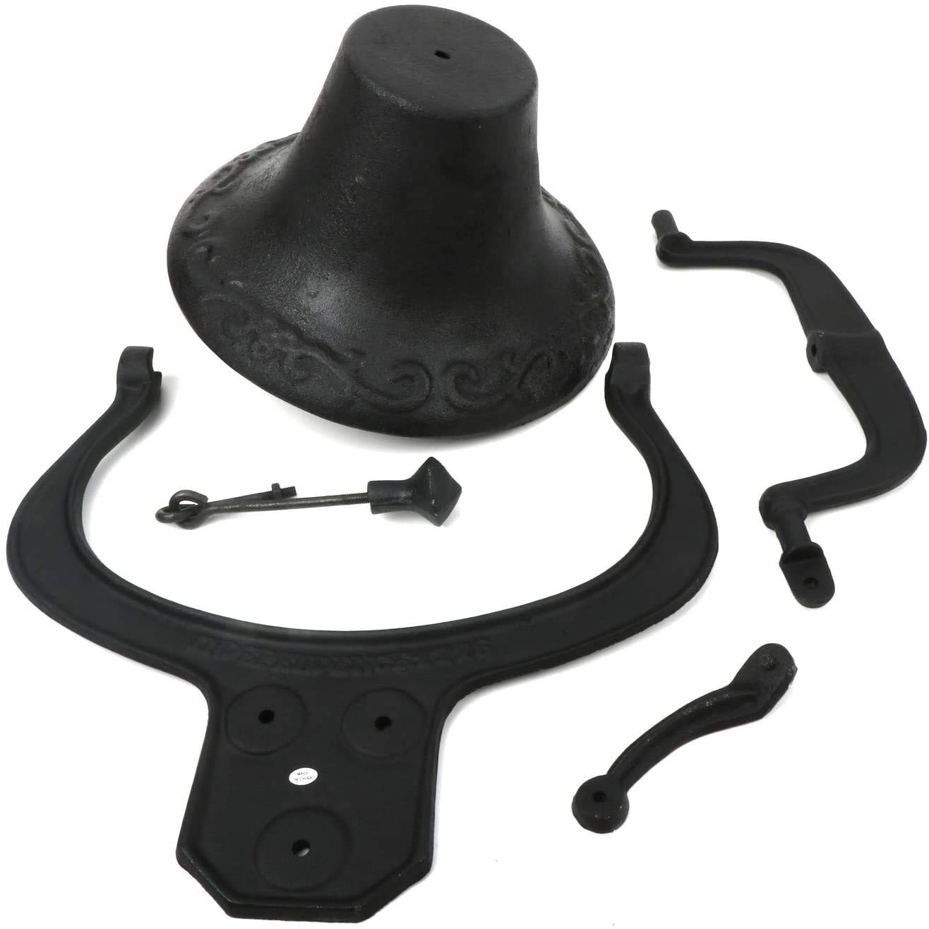 tonchean Campana de hierro fundido pesado para cena, estilo antiguo, estilo vintage, agitación manual, para jardín al aire libre, patio, granja, iglesia, escuela