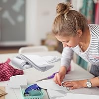 Vista 7 de 40 piezas de rollo de tela de algodón blanco de patchwork de Jelly, tiras de tela de algodón enrollables de 2.55 pulgadas, tela de patchwork