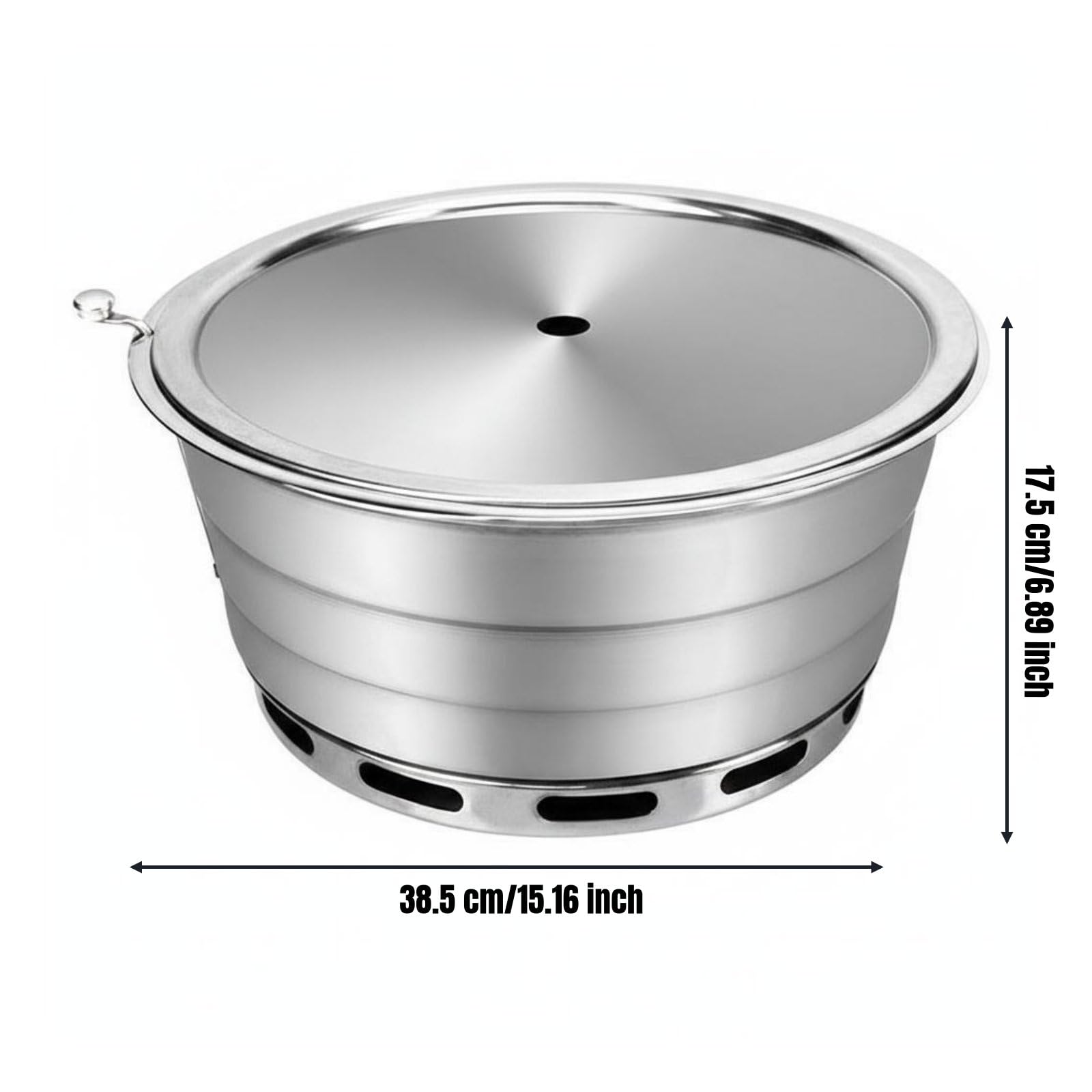 Commercial Grill Pan Piastra Barbecue Rotonda Griglia Multifunzione Cottura Intensa Valvola Precisa Acciaio Inossidabile Durevole Adatta per Casa Feste Campeggio, Large Upper Rack