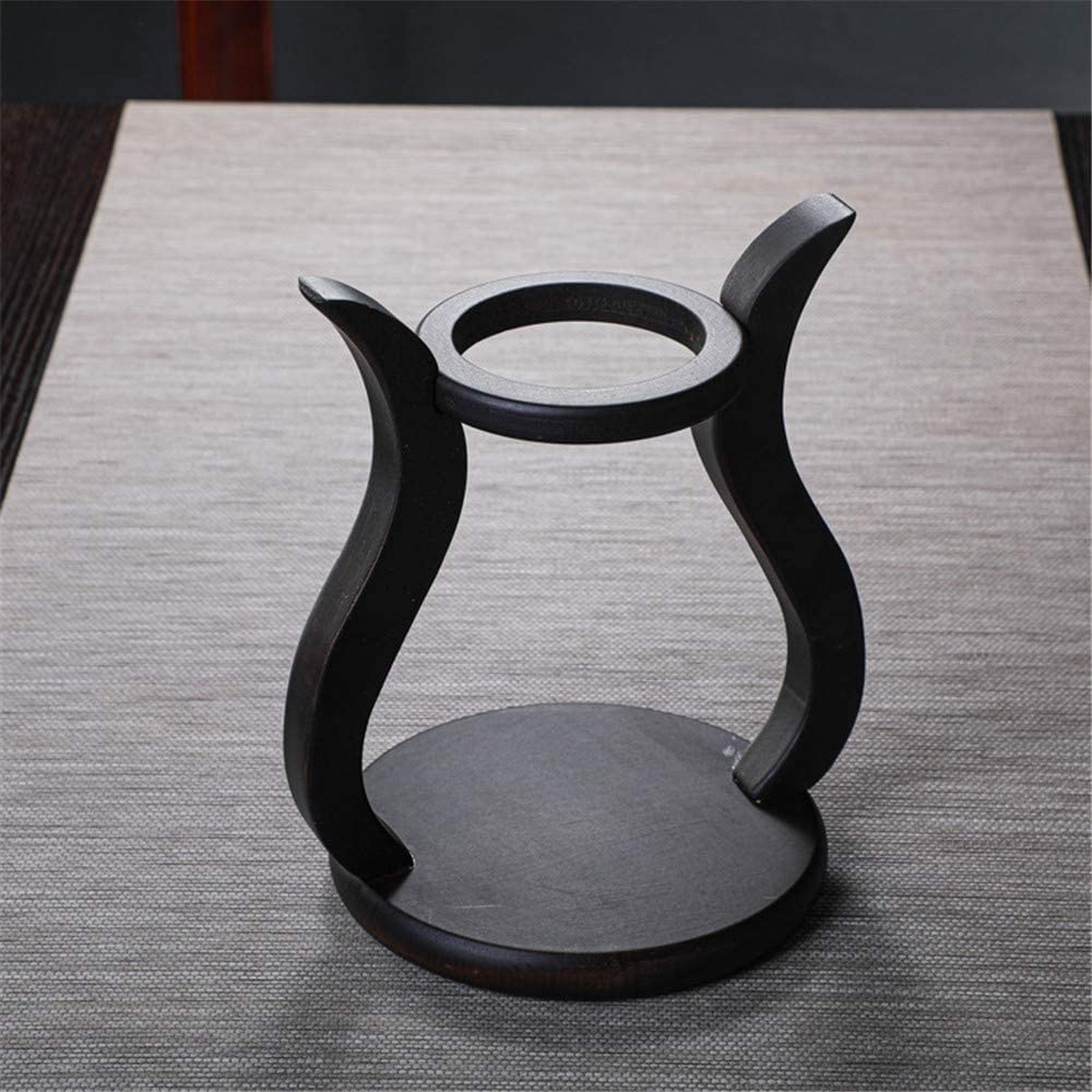 RORA Tetera de vidrio semiautomática con tapa giratoria para flujo de agua magnético, juego de tetera de vidrio de madera con 6 cuencos (tetera con 6 tazas)