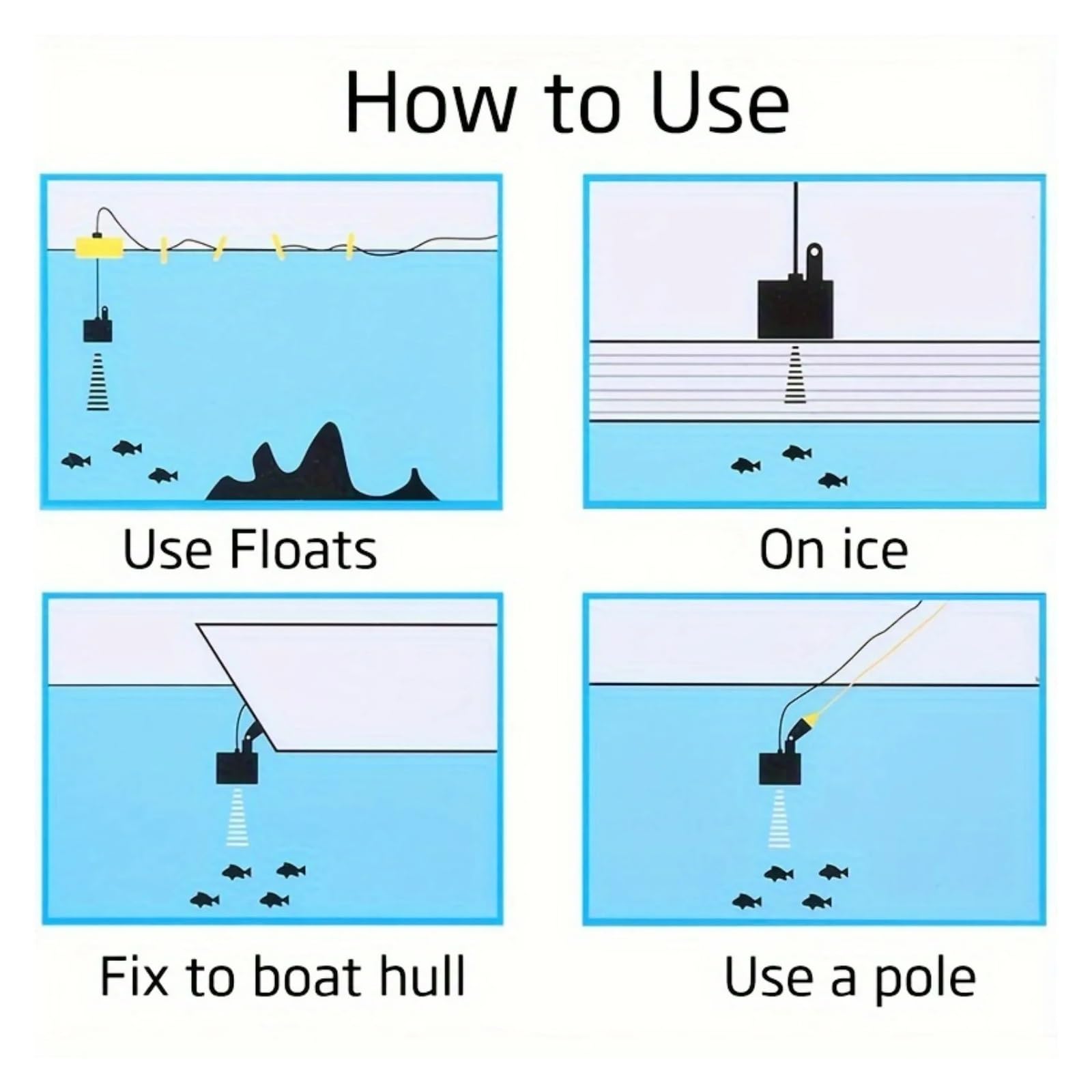 Sonda portátil for Pesca con sonda y transductor de Alarma.