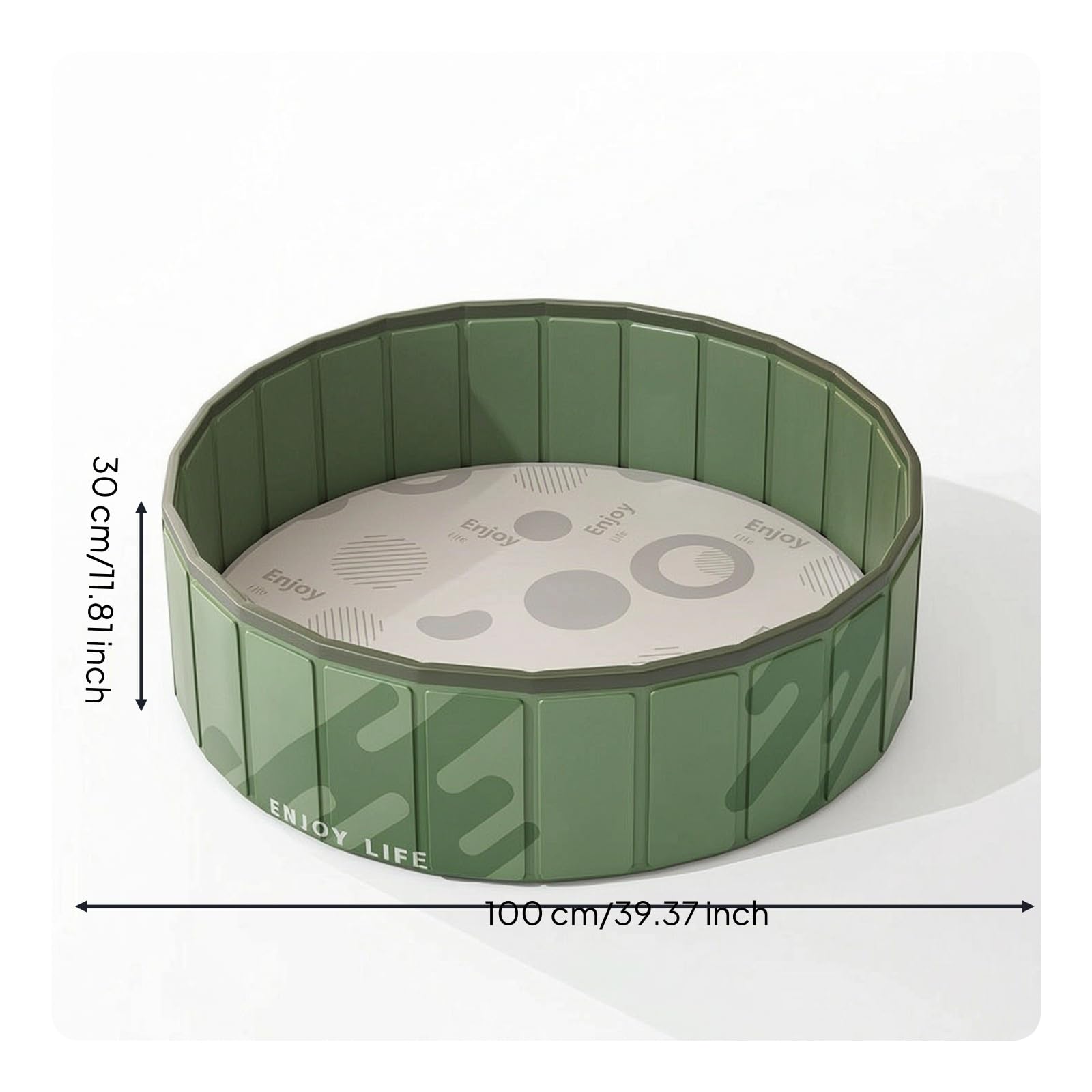 Piscine à Balles Gonflable Portable Piscine à Balles Pliable Léger Aire Jeu pour Chambre d'enfant, Vert Forêt, 100 Cm