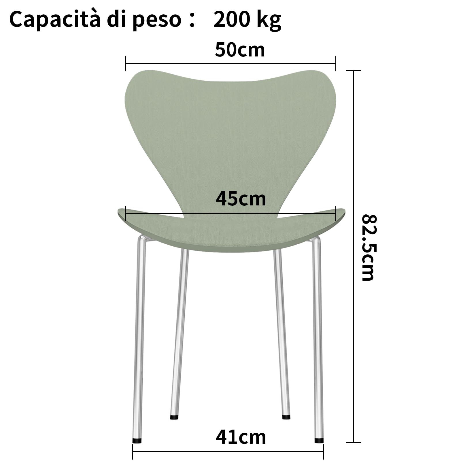 Set di 4 Sedia da Pranzo o Sedie da Ufficio con Design a Schienale, Sedie in Polipropilene e Robuste Gambe in Metallo, Sedie Cucina per Sala da Pranzo, Soggiorno, Sala Riunioni(Ciano Chiaro)