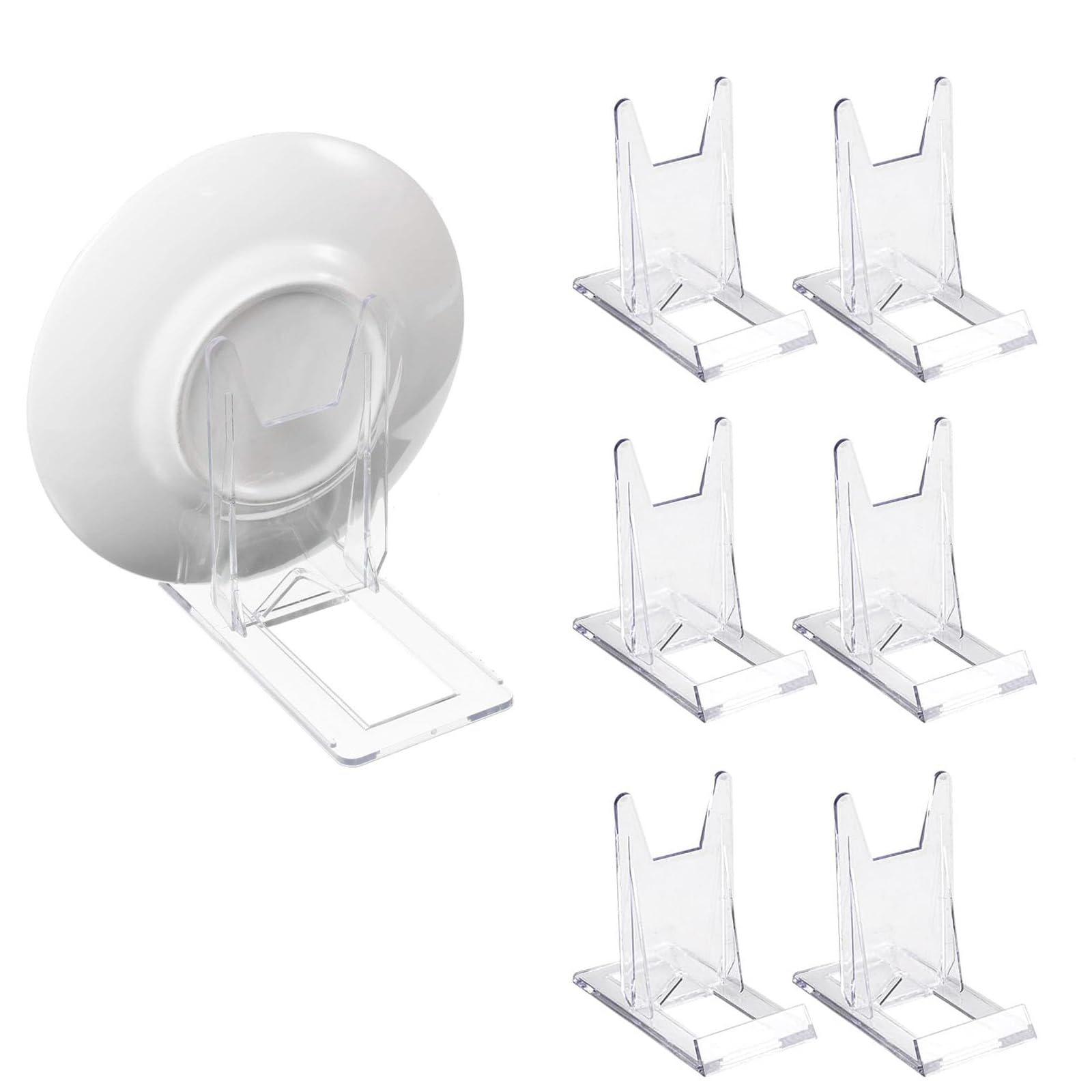 6 Pcs Book Display Stand, Plate Stand for Display, Plate Stand, Plate Display Stands Adjustable Multifunctional Display Holder for Plates Mobile Phones Books Photos Cookbooks