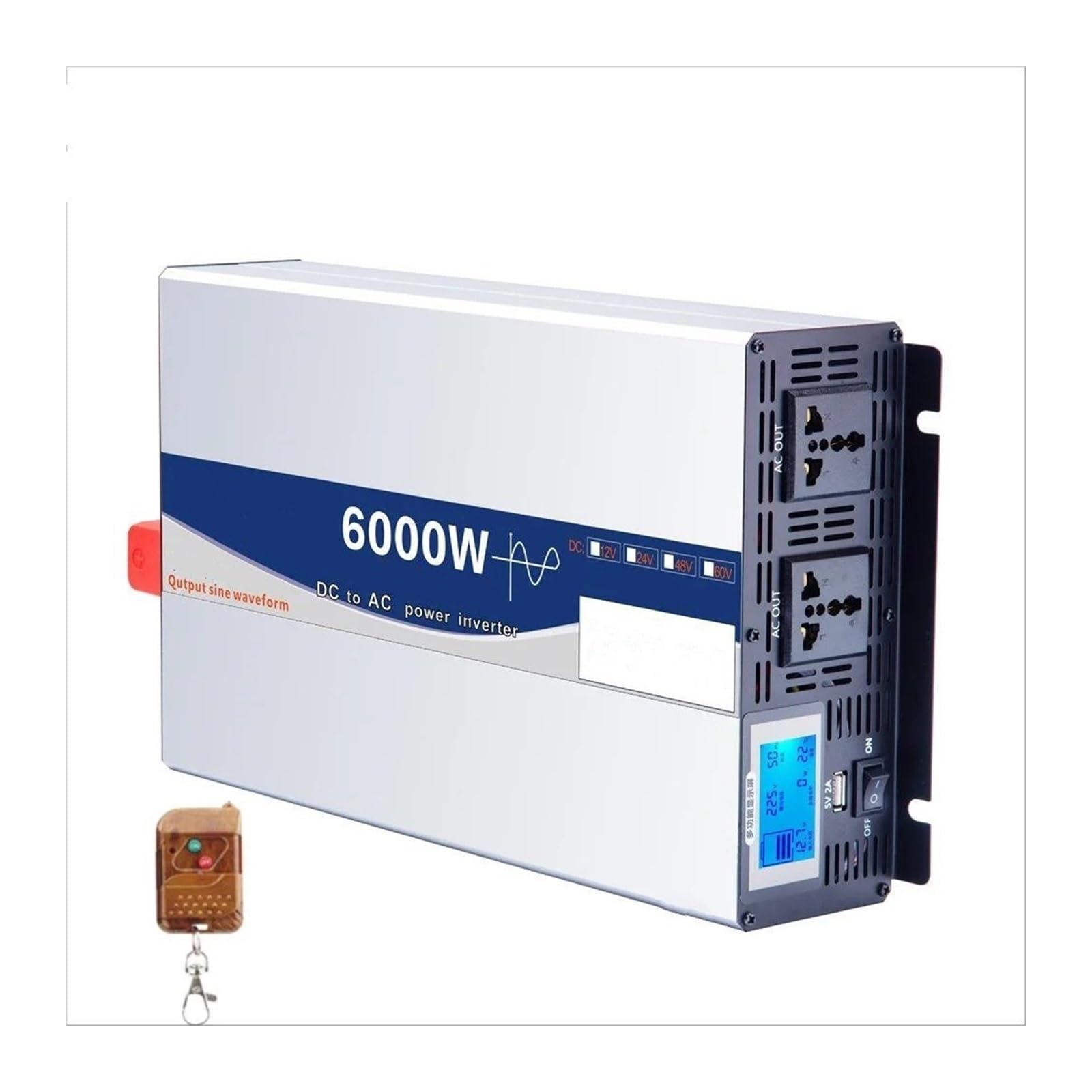 Inversor Corriente Inversores Onda Sinusoidal Pura 10000W 12000W para Coche Convertidor Voltaje 12 V 24 V 48 V 60 V Y 72 V A CA 110 V Y 220 V 50Hz Y 60Hz Transformador(48V,220-240V 50HZ Uni,6KW Rem)